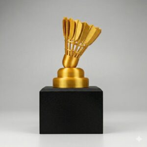 Badminton Shuttlecock Trophy Square Base
